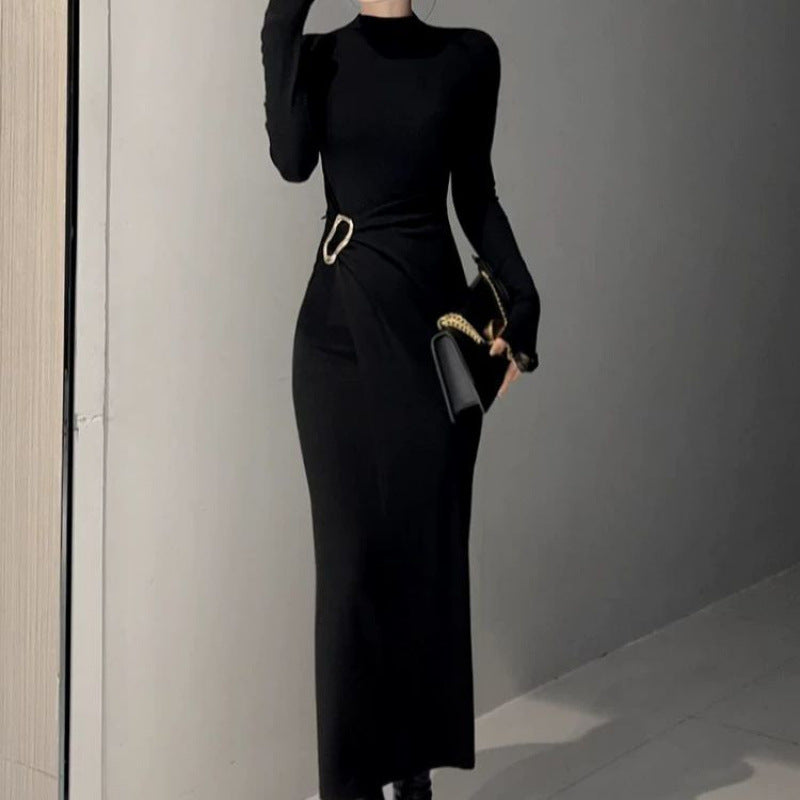 Saf Pamuklu Kısa Kollu Drapeli Elbise