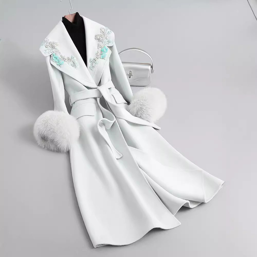 Manşetler Çiçek Uzun Kaban - Fildişi