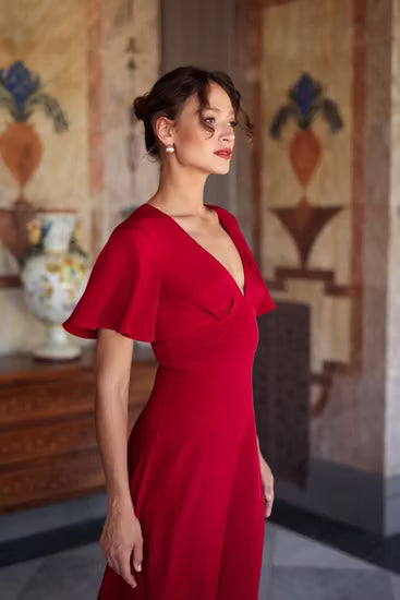 Vestido de novia y fiesta en crepé elástico con espalda abierta o cerrada - imagen 3