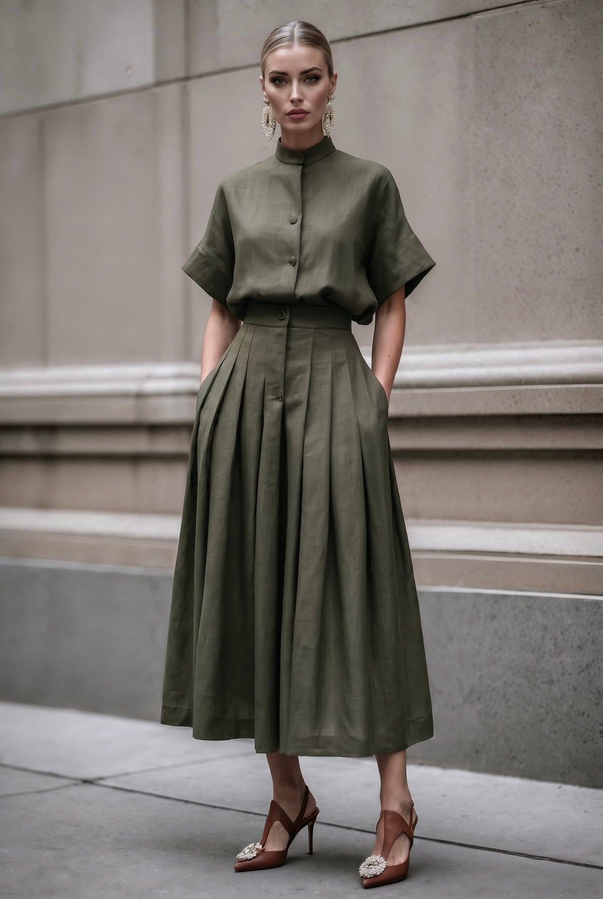 Conjunto Adele en verde militar